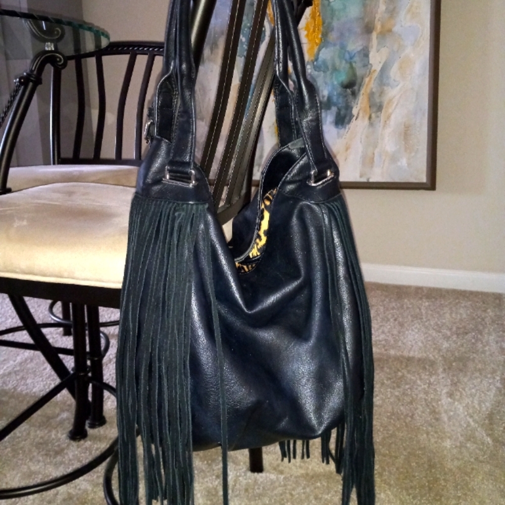 Black Fringe Shoulder Bag